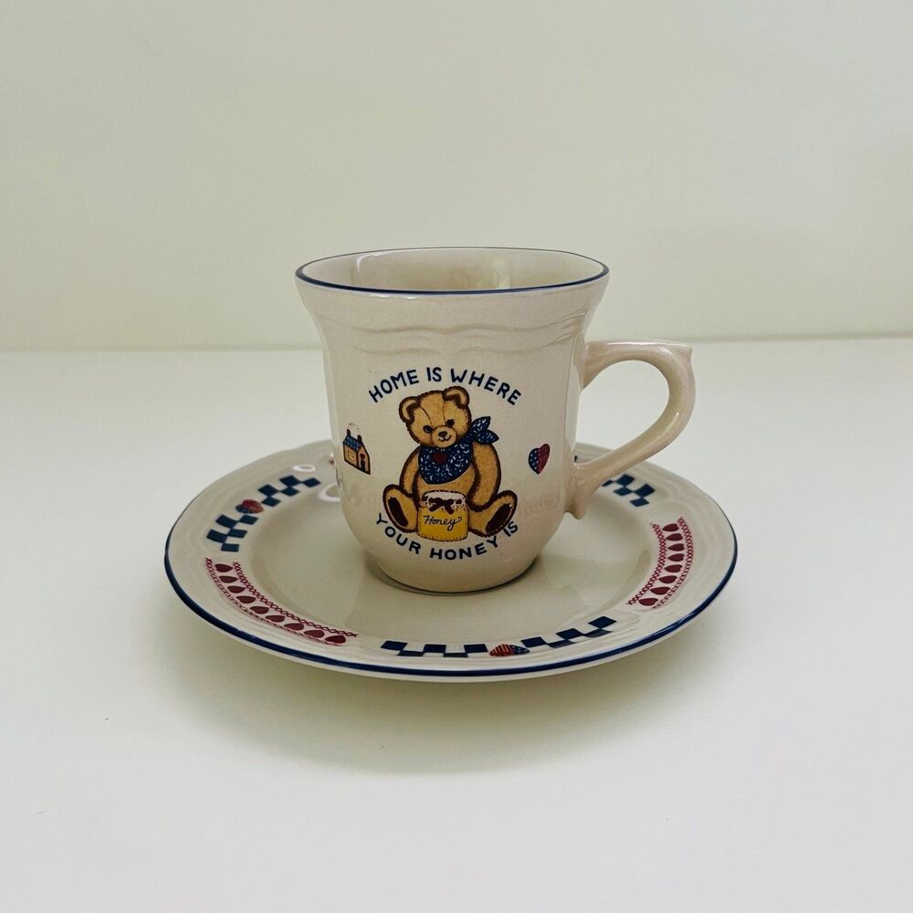 CECIL SAYDAH CO. Home is Where Your Honey Is Ceramic Stoneware Teacup & Saucer